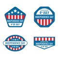 4th of July independence day vector.Happy 4th of July, Independence Day badges.