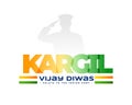 26th july kargil victory day background with saluting solider silhouette Royalty Free Stock Photo