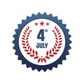 4th of july label. Vector illustration decorative design Royalty Free Stock Photo