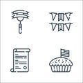 th of july line icons. linear set. quality vector line set such as apple pie, usa, usa Royalty Free Stock Photo