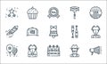 Th Of July Line Icons. Linear Set. Quality Vector Line Set Such As Megaphone, Beer, Th Of July, Cowboy, Patriot, Firework,