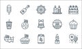 Th of july line icons. linear set. quality vector line set such as th of july, th of july, usa, inkwell, apple pie, coffee,