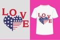 About 4th July Love Sublimation T-shirt Design