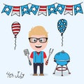 4th july male character Royalty Free Stock Photo