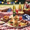 4th of July Picnic Setting Royalty Free Stock Photo