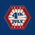 4th of July - retro label