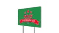 4th of July road Sign in Green Color Isolated On White 3D illustration Royalty Free Stock Photo