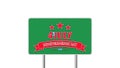 4th of July road Sign in Green Color Isolated On White 3D illustration Royalty Free Stock Photo