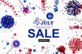 4th of July sale with holiday decorations