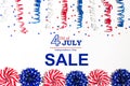 4th of July sale with holiday decorations