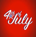 4th of july sign. Vector Illustration.