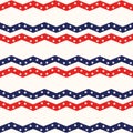 4th of July Stars Abstract Seamless Pattern, colored as USA Flag. Vector Illustration of Stars Background for Celebration Holiday Royalty Free Stock Photo