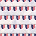 4th of July Stars Abstract Seamless Pattern, colored as USA Flag. Vector Illustration of Stars Background for Celebration Holiday Royalty Free Stock Photo