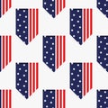 4th of July Stars Abstract Seamless Pattern, colored as USA Flag. Vector Illustration of Stars Background for Celebration Holiday Royalty Free Stock Photo