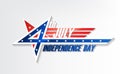 4th of July, United Stated independence day, American national day on USA flag, vector illustration