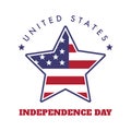 4th July United States Independence Day Emblem, Logo Set