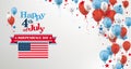 4th July US Flag Balloons Stars Cover Header
