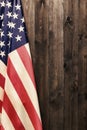 4th of July, the US Independence Day, place to advertise, wood background, American flag Royalty Free Stock Photo