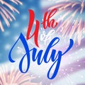 4th July USA fireworks greeting card Royalty Free Stock Photo