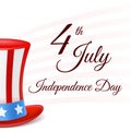4th of July with USA flag, Independence Day Banner. Fourth of July felicitation classic postcard. USA Happy Independence