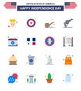 4th July USA Happy Independence Day Icon Symbols Group of 16 Modern Flats of book; date; st; calendar; american
