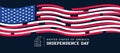 4th of july USA independence day - abstract waving tab strick american national flag on dark blue background vector design Royalty Free Stock Photo