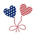 The 4th of July, USA Independence day, Celebration Heart Element Royalty Free Stock Photo