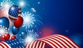 4th of july USA independence day design of american flag with fireworks Royalty Free Stock Photo