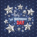4th july USA independence day greeting card Royalty Free Stock Photo