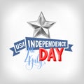 4th july USA independence day greeting card Royalty Free Stock Photo