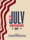 4th of July USA Independence Day Holiday concept. Vintage Poster design vector illustration. Royalty Free Stock Photo