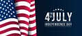 4 th of july USA independence day - waving american national flag on dark blue background vector design Royalty Free Stock Photo
