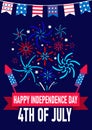 4th of july usa independence greeting card