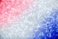 4th of July. USA Patriotic flag from blurred view of glitters and stars. Memorial, President, Labor Day background. Mock up Royalty Free Stock Photo