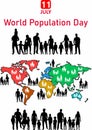 11th July world population day illustrations, art, banner, poster