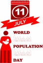 11th July world population day illustrations, art, banner, poster