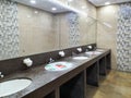 6th June 2020- Bagdogra Airport,Siliguri, West Bengal,India - Adjacent wash basins blocked in toilet to maintain social distancing Royalty Free Stock Photo