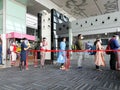 6th June 2020- Netaji Subhas Chandra Bose International Airport, Calcutta, India-Travellers boarding flights in queue maintaining Royalty Free Stock Photo