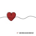 14th June,World Blood donor Day Illustration Of Blood Donation Concept Design.