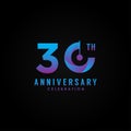 30th Line Anniversary Gradient Numbers For Celebrate Moment