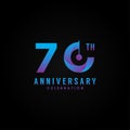 70th Line Anniversary Gradient Numbers For Celebrate Moment