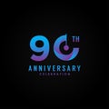 90th Line Anniversary Gradient Numbers For Celebrate Moment