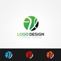 V Letter Logo Design Template