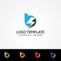 B Letter Logo Template With Volt Symbol