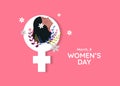 8th march, International Women`s Day Concept vector illustration. Royalty Free Stock Photo