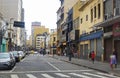 25th of March street half emptied in Sao Paulo, Brazil.