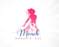 8th march womens day wishes background design Royalty Free Stock Photo