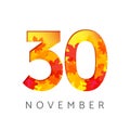 30 numbers autumn logo