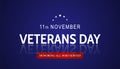 11th November Veterans day in United States greeting banner. - Vector