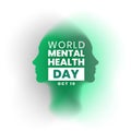 10th october international mental health day background with human head